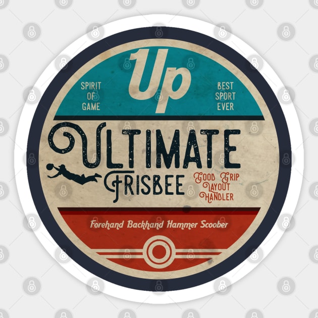 Ultimate Frisbee Vintage Sticker by CTShirts